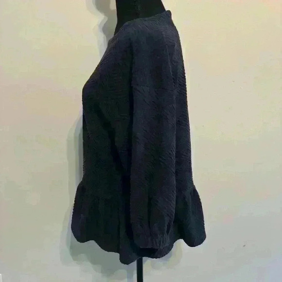 Maeve by Anthropologie Mikayla Peplum Top in Navy Blue Size XS - Picture 7 of 13